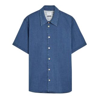 Paul Smith Short Sleeve Shirts, male, Blue, Size: XL Short-sleeve shirt