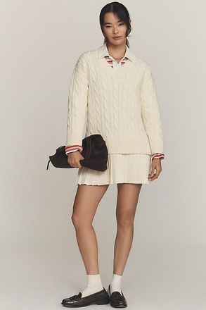 English Factory V-Neck Long-Sleeve Mini Twofer Dress