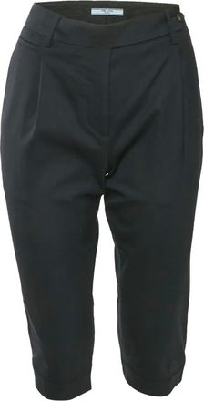 Prada Geplooide capri broek - Zwart