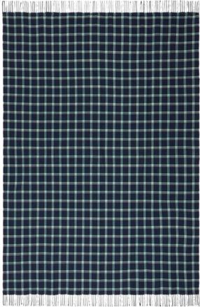 Etro Blauw Geruit Wollen Shawl Jas - Dames - Ponchos - Veelkleurig - ONE Size - Wol - Jassen