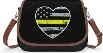 Generic 911 Dispatcher Thin Yellow Line Fashion Womens Crossbody Bags Novelty Handbag Shoulder Bag Purse