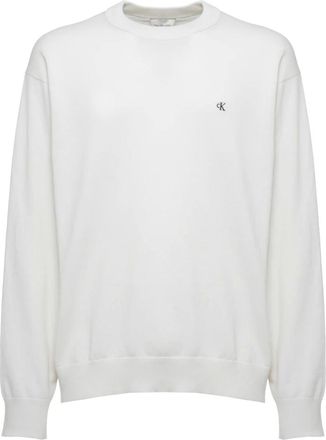 Calvin Klein Maglione Relaxed in Cotone con Monogramma - - Knitwear - Uomo - Bianco - XL