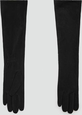 Mango Guanti pelle lunghi nero - Donna - S - MANGO