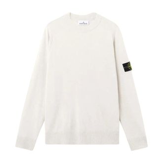 Stone Island Round-neck Knitwear, male, White, Size: 2XL Maglia