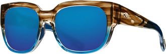 Costa Womens Waterwoman Shiny Sunglasses In Wahoo Blue Mirror 580G