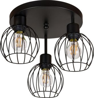 OEM L&aacute;mpara De Techo Negra, Metal Industrial, 3xe27, Iluminaci&oacute;n Led Moderna Para Sal&oacute;n, Cocina, Dormitorio, Habitaci&oacute;n Infantil, Loft