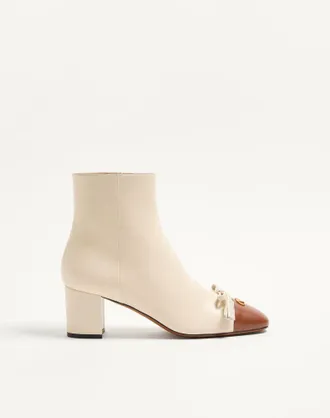 Valentino Garavani Stivaletto Valet Du Roi In Capretto 60Mm Donna BURRO/TABACCO 35.5