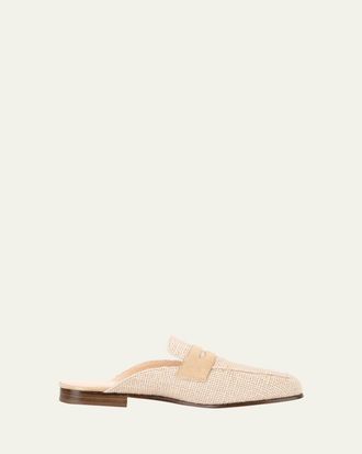 Sophique Riviera Raffia Penny Loafer Mules