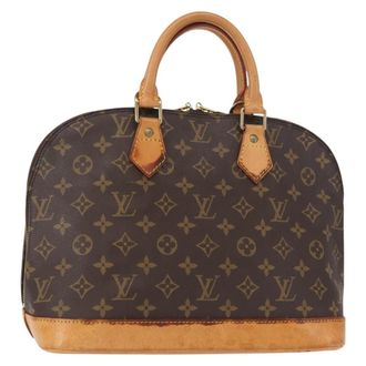 Louis Vuitton Alma Handbag Monogram Canvas Brown Canvas Handbag (Pre-Owned)