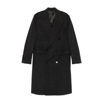 Lardini Grijze double-breasted jas met peak revers - Heren - Mantel - Grijs - 2XL - Jassen