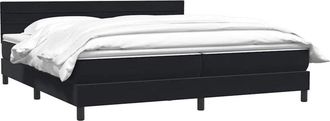vidaXL Cama Box Spring Con Colch&oacute;n Terciopelo Negro 180x210 Cm Vidaxl