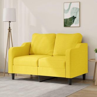 vidaXL Sof&aacute; De 2 Plazas De Tela Amarillo Claro 120 Cm Vidaxl
