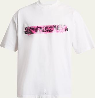 Balenciaga Mens Messy Spray Medium-Fit T-Shirt