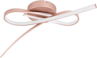 Loops Flush Ceiling Light Colour Rose Gold Shade White Plastic Bulb LED 2x11W