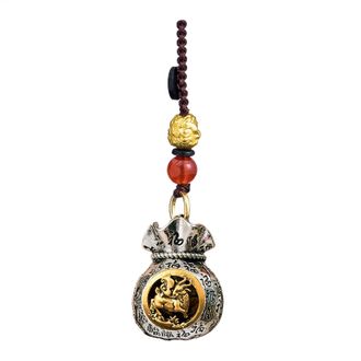Generic Chinese Lucky Charm Money Bag Pendant Rotating Feng Shui Keychain Chinese Character Car Pendant Daily Prosperity Bag Pendant for Men Women, Sheep, Se 