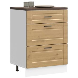 Berkfield Home Kitchen Base Cabinet Porto Artisan Oak Engineered Wood in Brown