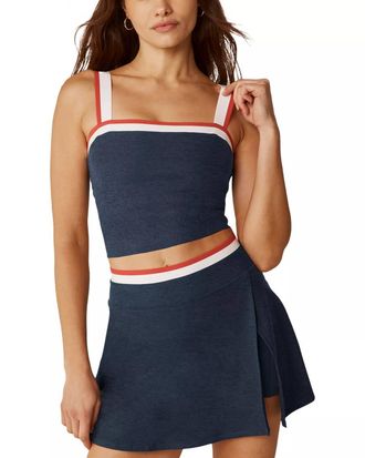Beyond Yoga Space Dye Sea You There Cropped Tank In Nocturnal Navy