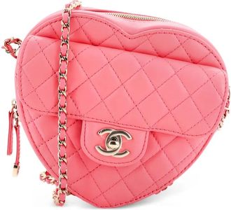 Chanel Borsa a tracolla CC in Love Heart in pelle di agnello trapuntata - Rosa