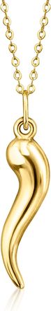 Canaria Canaria 10kt Yellow Gold Italian Horn Pendant Necklace