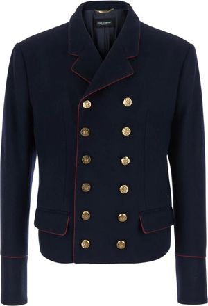 Dolce & Gabbana Jassen, Heren, Blauw, M, Wol, Napoleon Jacket