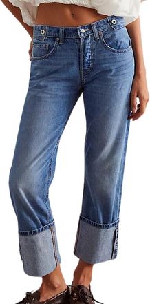 Free People Womens We The Free Slim Shade Selvedge Jeans In True Blue