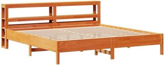 vidaXL Bed Frame without Mattress Wax Brown 200x200 cm Solid Wood Pine Vidaxl
