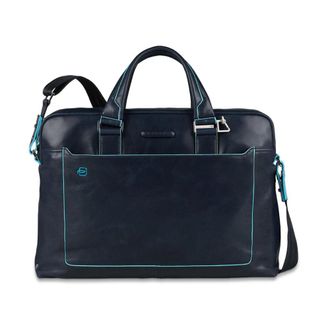 Piquadro Personaliseerbare laptoptas 14 - unisex - Laptoptassen - Blauw - ONE Size - Leer - Tassen