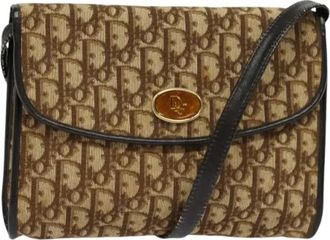 Dior Pre-owned Cross Body Bags, female, Brown, Size: ONE SIZE Pre-owned Trotter Canvas Shoulder Bag
