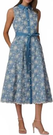 Shoshanna Kendra Midi Dress In Chambray