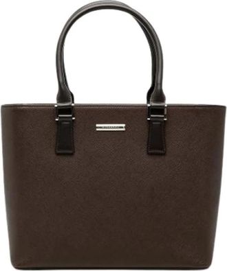 Burberry Pre-owned Leren Tote Bag - Dames - Vintage Shopper - Bruin - ONE Size - Leer - Vintage