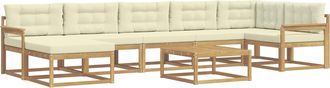 vidaXL Conjunto De Sof&aacute;s De Exterior 8 Uds. Blanco Y Crema Vidaxl