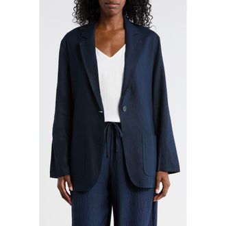 Max Studio One Button Blazer in Navy at Nordstrom Rack, Size X-Small