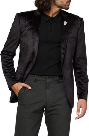 OppoSuits Deluxe Outer Space Velvet Sport Coat with Astronaut Pin in Black at Nordstrom, Size 38