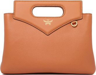 MCM Zachte Leren Crossbody Mini Tas Terracotta - Dames - Handtassen - Oranje - ONE Size - Tassen