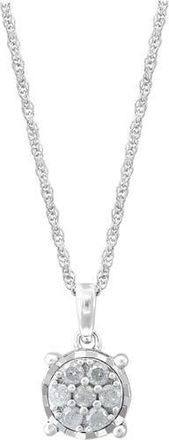Effy Sterling Silver Pav&eacute; Diamond Round Pendant Necklace at Nordstrom Rack, Size 18