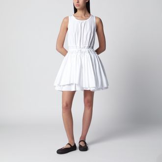Loewe White cotton poplin short dress