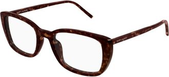 Saint Laurent Dunne rechthoekige brilmonturen van acetaat - unisex - Brillen - Bruin - ONE Size - Accessoires