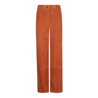 Alberta Ferretti Pantalone in pelle - female - Alberta Ferretti - Leather Trousers - Brown - M - Trousers