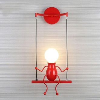 OEM Applique Murale - Forma Hombre De Hierro - Casquillo E27 - 60 W Max - Para Habitaci&oacute;n Infantil Pasillo Cocina Loft Bar - 1 Unidad