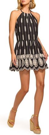 Ramy Brook Kaelyn Embroidered Minidress in Black Lace at Nordstrom, Size Xx-Large