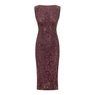 Pinko Midi Dresses, female, Red, Size: XL Drupa Lace Midi Dress