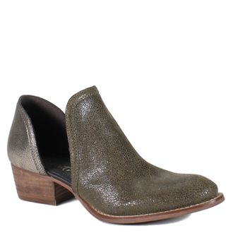 Diba Womens Shy Town Side Cut-Out Ankle Boots In Military/gold