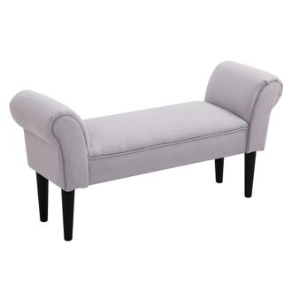 HOMCOM Banco de cama 102x36x51cm gris