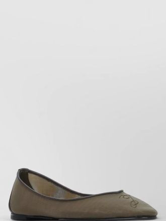 Jacquemus oval ballet flats mesh embroidered detail