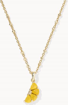 Kendra Scott Womens Lemon Short Pendant Necklace In Gold