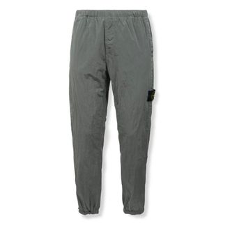 Stone Island Slim-fit Trousers, male, Gray, Size: W36 Regular-fit Sweatpants with Zipper Cuffs