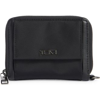 Tumi Tri-Fold Zip Wallet in Black/Gunmetal at Nordstrom Rack