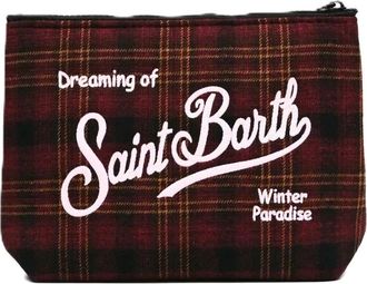 MC2 Saint Barth Clutch Aline de lana con estampado de tart&aacute;n - Bags - unisex - Marr&oacute;n - ONE SIZE