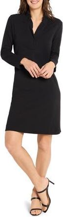 Nic+Zoe Ruffled Long Sleeve Knit Dress in Black Onyx at Nordstrom Rack, Size Large P