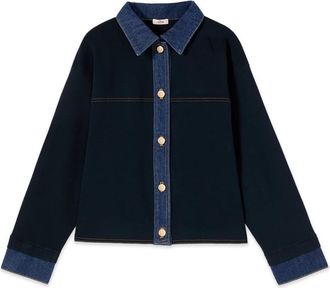 Oltre Vest met denim details - Dames - Jassen - Blauw - Maat: L Denim